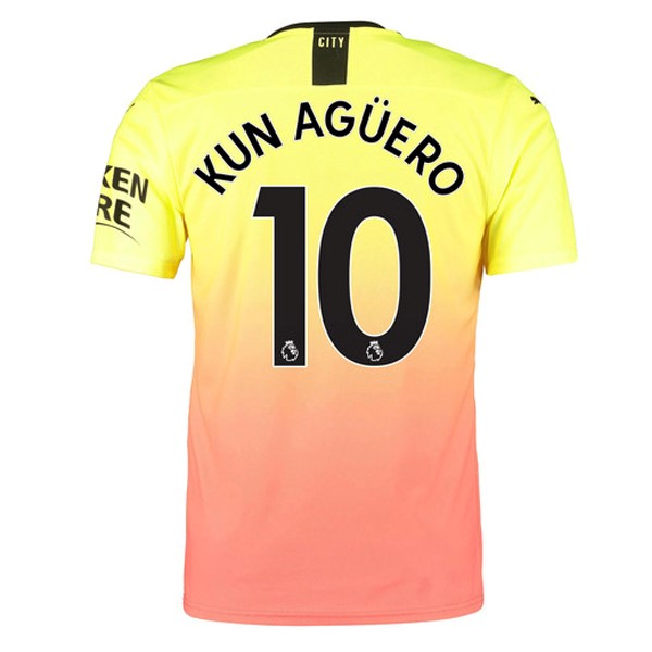 Camiseta Manchester City NO.10 Kun Aguero 3ª 2019/20 Naranja